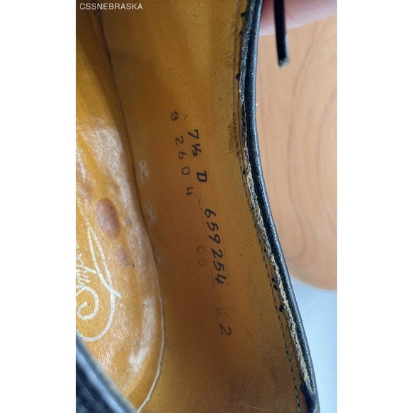 Black RARE 70s FLORSHEIM IMPERIAL‎ BLACK LONGWING BLUCHER 92604 SHOES -Size 7.5 - Picture 6 of 9
